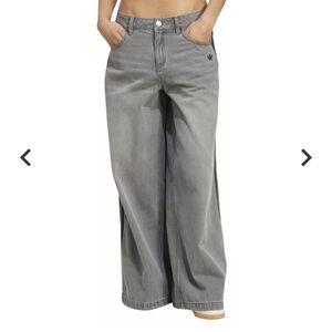 adidas Originals Women's Adicolor Denim Adilenium Pants 28x30 Grey Denim